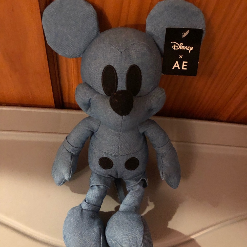 Disney Denim-Style Blue Mickey Mouse Plush